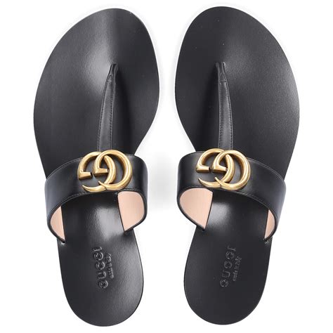 gucci black flip flops